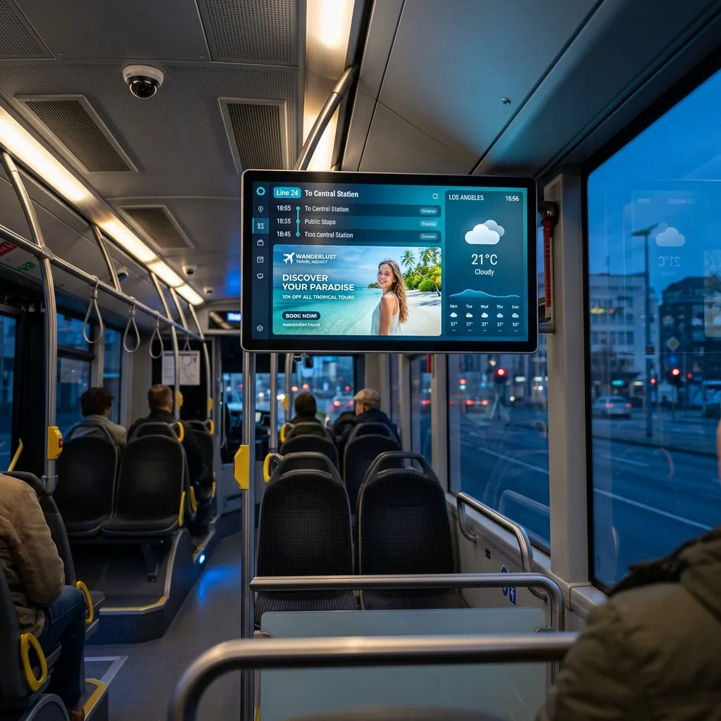 Digital Signage Bus Screen Mockup