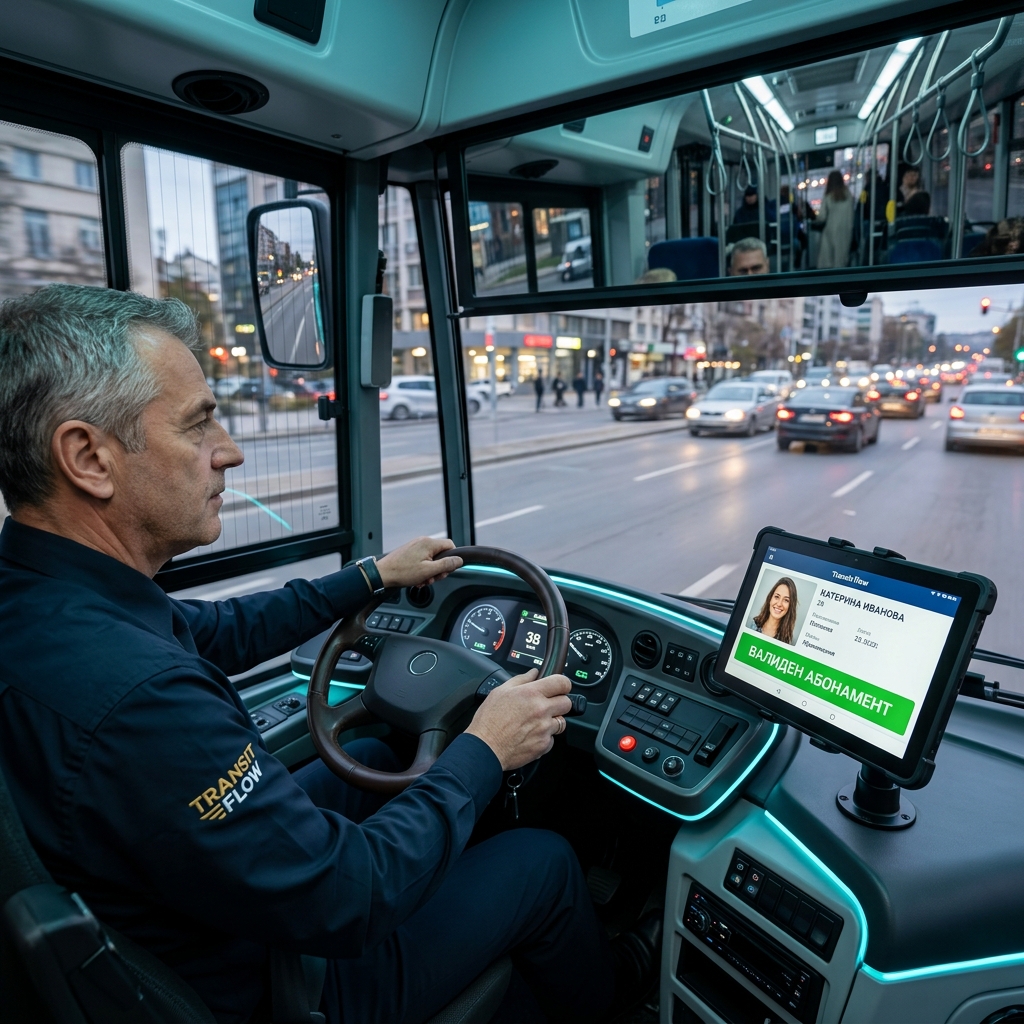 TransitFlow Софтуер за управление на автобусен парк - Dashboard Mockup